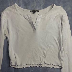 baby blue long sleeve crop top